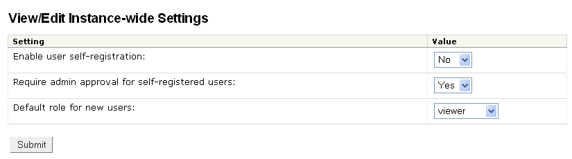 Instance Settings