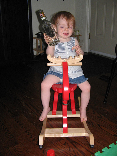 Maddie Riding and Drinking