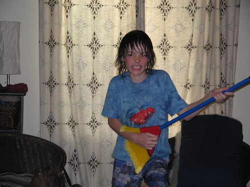 Theo Playing Air Guitar