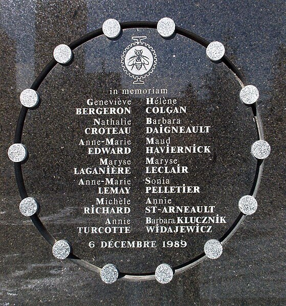 plaque for victims the Dec 6 massacre
