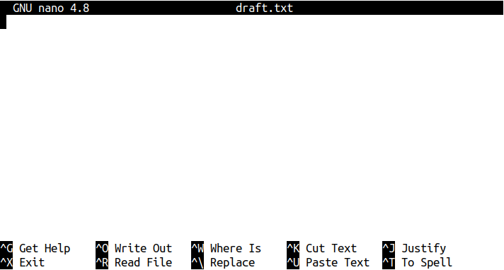 The Nano editor.
