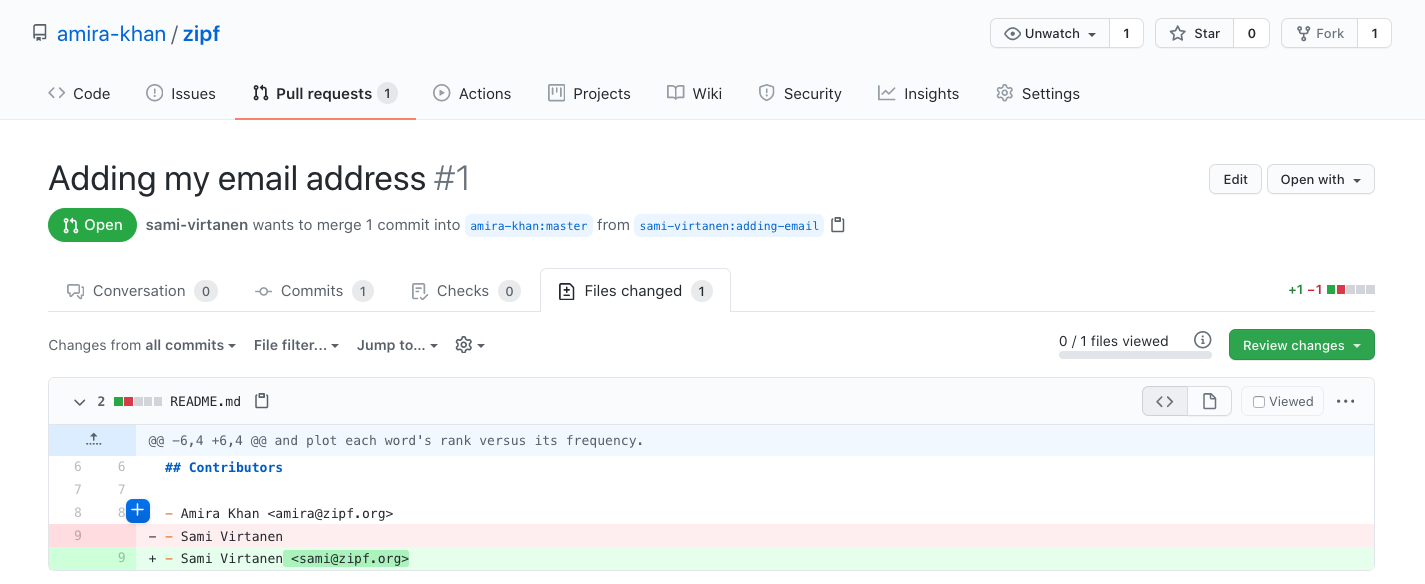 A GitHub comment marker.