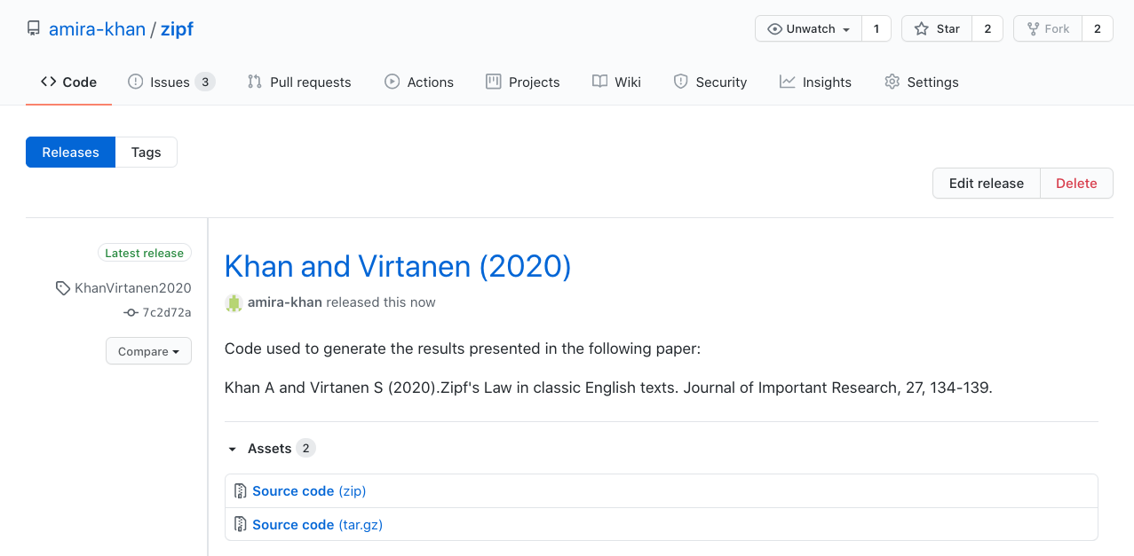 A new code release on GitHub.
